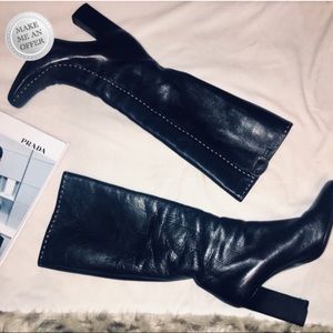 🌼FLASH SALE🌼 PRADA Black Leather Boots